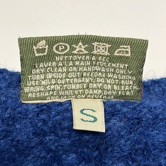 Carraigdonn Made in Ireland Blue Fit Flare Cable Knit Merino Wool Cardigan-Small - Picture 13 of 13